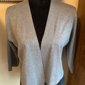 Open-Front Gray Knit Cardigan for Women